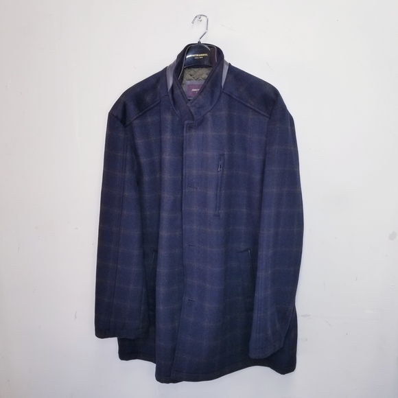 Men's Navy Plaid Jacket - Picture 1 of 6